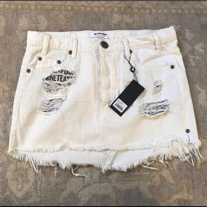 One teaspoon junkyard skirt in chalk